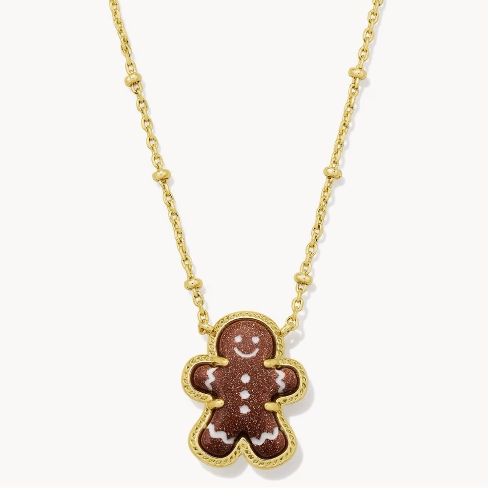 NWT Kendra Scott Gingerbread Gold Short Pendant Necklace